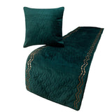 Teal Diamond Symphony Decorative Bed Runner with Cushion Cover
