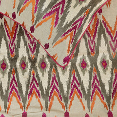 My Ikat Love - Cotton Linen Multi Color & Pink Decorative Bed Runner and Cushion Cover