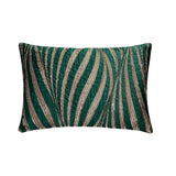 Purple N Gold Waves - Purple Silk Lumbar Pillow Cover