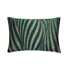 Teal N Gold Waves Throw Pillow Cover