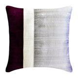 Splendour Blue - Blue & Grey Silk Throw Pillow Cover