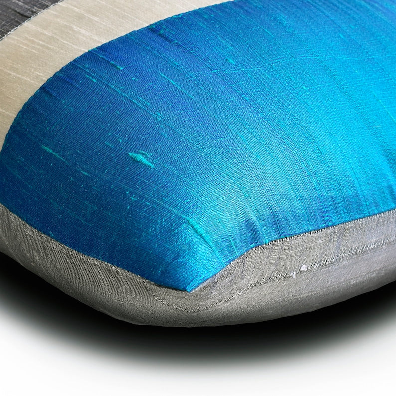 Splendour Blue Throw Pillow Cover