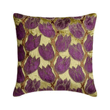 Blooming Tulips - Pearl Beige Velvet Throw Pillow Cover