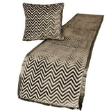 Grey Crystal Chevy Decorative Bed Runner and Cushion Cover