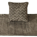 Grey Crystal Chevy Decorative Bed Runner and Cushion Cover