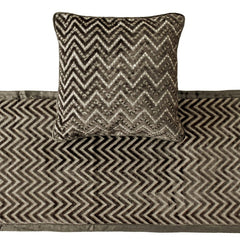 Grey Crystal Chevy Decorative Bed Runner and Cushion Cover