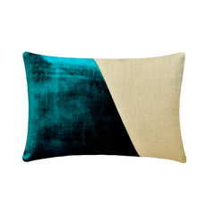 Velutinous Teal Lumbar Pillow Cover