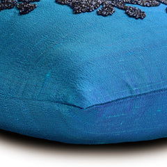 Damask Silk Blue Throw Cushion Cover