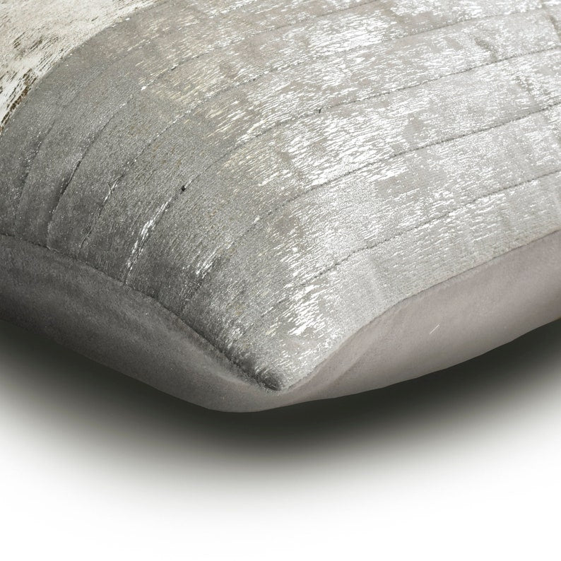 Grey Foil Dusk Throw Cushion Cover