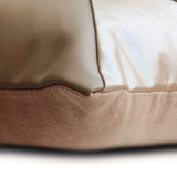 Maverick - Beige Faux Leather Lumbar Pillow Cover
