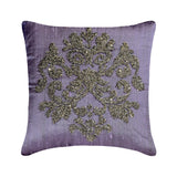 Damask Silk Purple Throw Cushion Cover