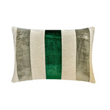 Swathe Blue - Blue Linen & Velvet Lumbar Pillow Cover