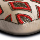 Lozenge Green - Green Linen Lumbar Pillow Cover