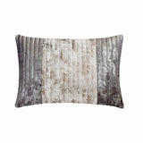 Peach Path - Grey & Peach Suede Lumbar Pillow Cover