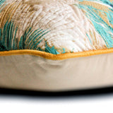 In The Tropics - Green Satin Throw Pillow Cover