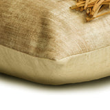 Tassels N Grey - Grey Velvet Suede Lumbar Pillow Cover