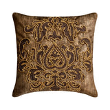 Aureate Ivory - Gold Velvet Throw Pillow Cover
