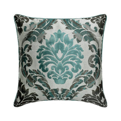 Damask Garden - Green Silk Throw Cushion Cover