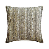 Time To Time Gold - Gold & Brown Silk Throw Pillow Cover