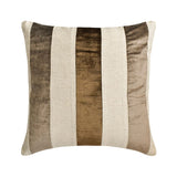 Velvet Band Gold - Gold Velvet & Linen Throw Cushion Cover