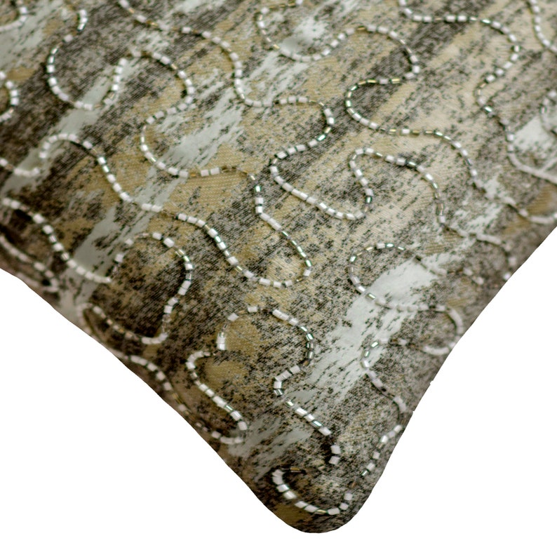 Time To Time Silver Throw Cushion Cover