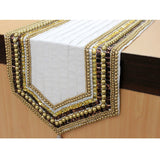 Ivory Crystal Sequin - Silk Ivory Decorative Table Runners