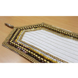 Ivory Crystal Sequin - Silk Ivory Decorative Table Runners