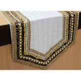 Ivory Crystal Sequin - Silk Ivory Decorative Table Runners