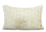 Cotton Linen Ivory White Rectangular Decorative Pillows Cover Cozy Crochet
