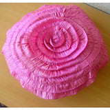 Satin Ruffles - Satin Peach Decorative Round Cushion Cover