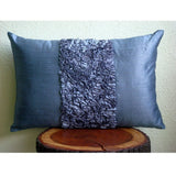 Sky Blue Love - Sky Blue Silk Decorative Lumbar Pillow Cover
