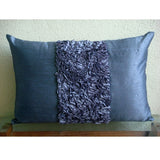 Sky Blue Love - Sky Blue Silk Decorative Lumbar Pillow Cover