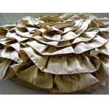 Satin Ruffles - Satin Peach Decorative Round Cushion Cover