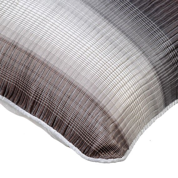 In Two Minds - Gray Jacquard Art Silk Throw Pillow Cover