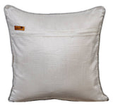 In Two Minds - Gray Jacquard Art Silk Throw Pillow Cover