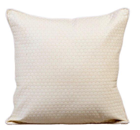 Invisible White - White Faux Leather Decorative Euro Sham