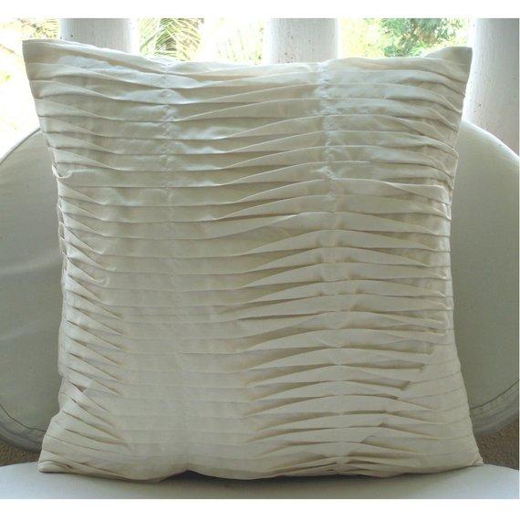 Ivory Beauty - Ivory Art Silk Decorative Euro Sham