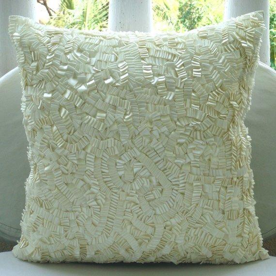 Ivory Elegance - Ivory Art Silk Decorative Euro Sham