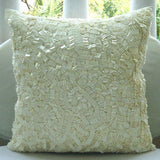Ivory Elegance - Ivory Art Silk Decorative Euro Sham