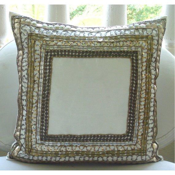 Ivory Treasure - Ivory Art Silk Decorative Euro Sham