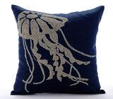 Sea Creature Themed Navy Pillow Collection