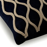 Jute Chorus - Navy Blue Cotton Linen Decorative Euro Sham