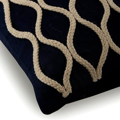 Jute Chorus - Navy Blue Cotton Linen Decorative Euro Sham