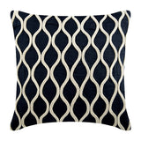 Jute Chorus - Navy Blue Cotton Linen Decorative Euro Sham