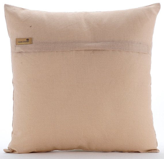 Jute Drought - Beige Cotton Linen Throw Pillow Cover
