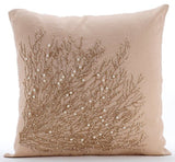 Jute Drought - Beige Cotton Linen Decorative Euro Sham