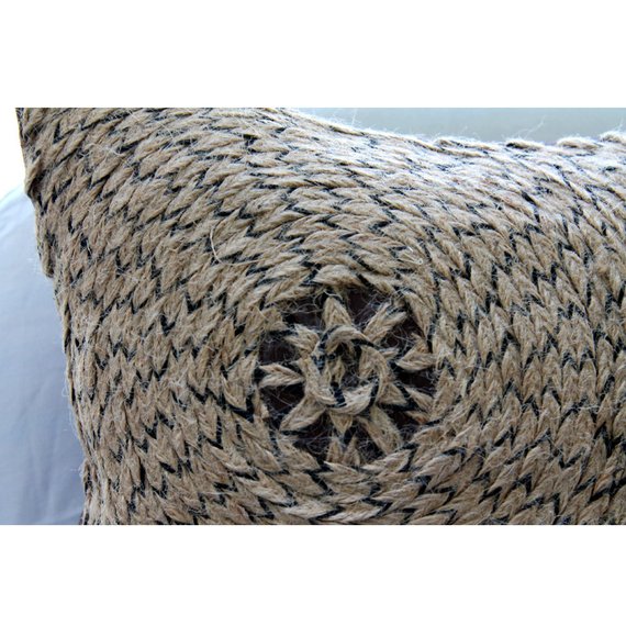 Jute Fetish - Brown Art Silk Decorative Euro Sham