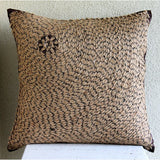 Jute Fetish - Brown Art Silk Throw Pillow Cover