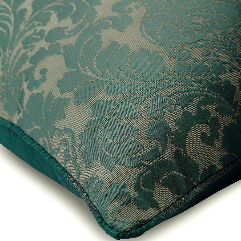 King Damask - Blue Jacquard Silk Throw Pillow Cover