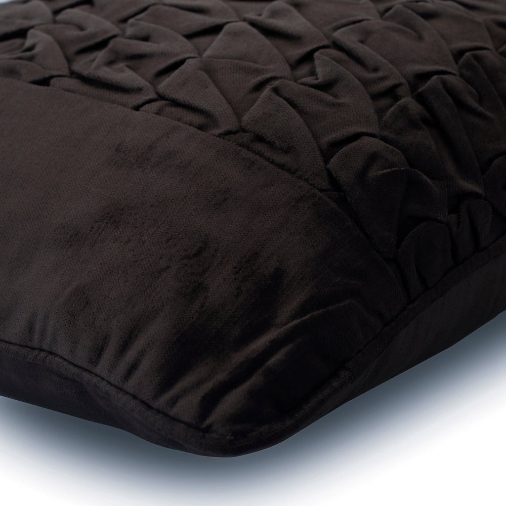 Knotty Black - Black Velvet Throw Pillow Cover